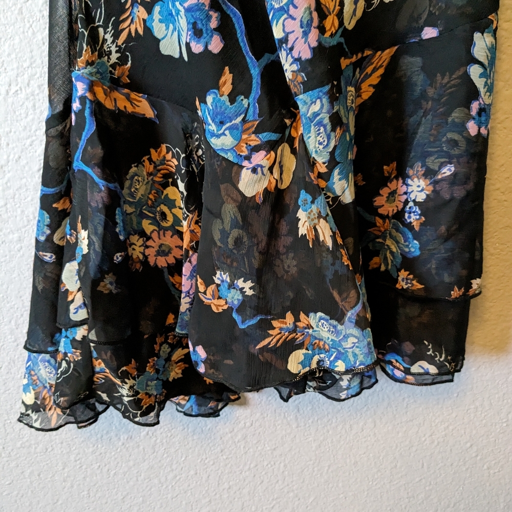 Free People Love to Love Floral Mini Dress Short Flutter Sleeves S EUC Revolve - Picture 9 of 14